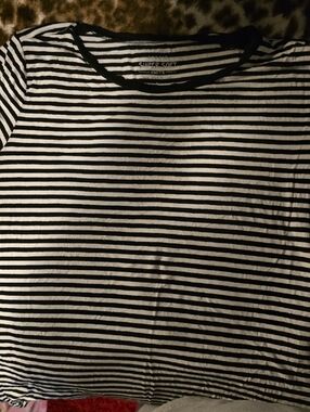torrid Black and White Striped Knit Tee
